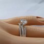 .925 Sterling Silver WEDDING SET CZ ENGAGEMENT RING BRIDAL Size 5 Ladies New z39