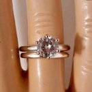 .925 Sterling Silver wedding Set CZ Round Cut Engagement Ring Size 11 New w87