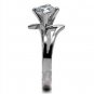 925 Engagement Ring Solitaire CZ Wedding Bridal Stainless Steel Size 7 New q19
