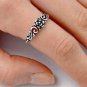 .925 Sterling Silver Ring size 10 Celtic Rose Leaf Heart Ladies Womens New pp49