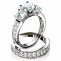 .925 Sterling Silver Wedding Ring Set CZ Round Cut Engagement Size 6 New z28