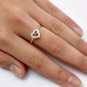 .925 Sterling Silver Ring Size 9 CZ Heart Engagement Promise Bridal Midi New x17