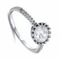 925 Sterling Silver Ring CZ Round Cut Engagement Wedding Crown Size 9 New v96