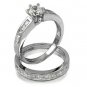 925 Sterling Silver Wedding Ring Set CZ Round Cut Engagement Size 8 New z25