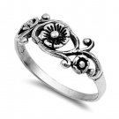 .925 Sterling Silver Ring size 9 Rose Leaf Midi Knuckle Thumb Ladies New pp04