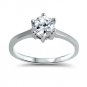 Ladies Engagement ring CZ Solitaire size 7 Sterling Silver WEDDING Bridal New