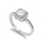 925 Sterling Silver Wedding Ring CZ Princess Cut Engagement Halo Size 5 New r54