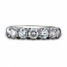 .925 Sterling Silver Ring Size 8 CZ Round Cut Wedding Band Engagement New v97