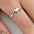 .925 Sterling Silver Ring size 5 Heart Ring Love Kids Womens Ladies New p78