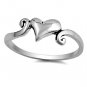 .925 Sterling Silver Ring size 5 Heart Ring Love Kids Womens Ladies New p78