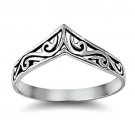 .925 Sterling Silver Ring size 8 Heart Midi Knuckle Fashion Kids Ladies New p81
