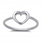 .925 Sterling Silver Ring Kids Heart Baby Band Midi Toe Pinky New Size 2 b57