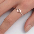 .925 Sterling Silver ring size 8 Heart Knuckle Midi Girls Thumb Open New b57