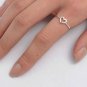 .925 Sterling Silver ring size 8 Heart Knuckle Midi Girls Thumb Open New b57