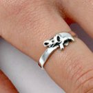 .925 Sterling Silver Ring size 5 Elephant Ladies Midi Lucky Knuckle Kids New p75