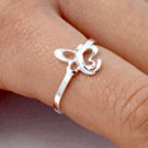 .925 Sterling Silver Ring size 11 Butterfly Knuckle Fashion Kids Ladies New p91