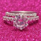.925 Sterling Silver Wedding Set CZ ring Size 9 Engagement Bridal Ladies New w90