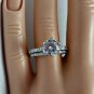 .925 Sterling Silver Wedding Set CZ ring Size 9 Engagement Bridal Ladies New w90