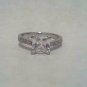 .925 Sterling Silver Wedding Ring CZ Princess Cut Engagement Size 8 New r86