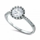 .925 Sterling Silver Ring CZ Engagement Wedding Bridal Size 10 Ladies New v96