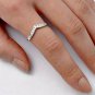 .925 Sterling Silver Wedding Ring CZ Round Cut Band Chevron Size 8 New w88