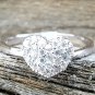 .925 Sterling Silver Ring size 9 CZ HEART Midi Engagement Promise Bridal r82