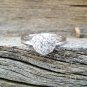 .925 Sterling Silver Ring size 9 CZ HEART Midi Engagement Promise Bridal r82