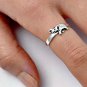 .925 Sterling Silver Ring size 6 Elephant Ladies Midi Knuckle Lucky New p75