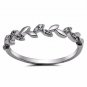 .925 Sterling Silver Ring CZ Round Cut Leaf Feather Midi Knuckle Size 5 New x44