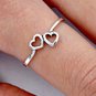 .925 Sterling Silver Ring size 7 Heart Midi Knuckle Thumb Ladies Fashion New p93
