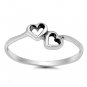 .925 Sterling Silver Ring size 7 Heart Midi Knuckle Thumb Ladies Fashion New p93