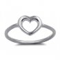 .925 Sterling Silver Ring size 7 Heart Midi Baby Fashion Kids Ladies New p94