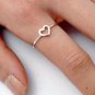 .925 Sterling Silver Ring size 7 Heart Midi Baby Fashion Kids Ladies New p94