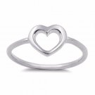 .925 Sterling Silver Ring Size 1 Heart Kids Baby Band Open Toe Pinky New b57