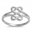 .925 Sterling Silver ring size 7 Celtic Heart Midi Infinity Knot Ladies New p27
