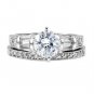 .925 Sterling Silver Wedding Ring set size 5 Engagement CZ Cubic Zirconia ww30