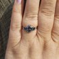 .925 Sterling Silver Ring size 5 CZ Heart Rainbow Midi Kids Ladies Mystic New