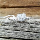 .925 Sterling Silver Ring CZ HEART Midi Knuckle Ladies Size 9 Bridal New r67