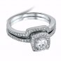 .925 Sterling Silver Wedding Set Size 9 CZ Round Cut Engagement Ring New z24