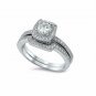 .925 Sterling Silver Wedding Set Size 9 CZ Round Cut Engagement Ring New z24