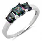 .925 Sterling Silver Ring size 13 CZ Engagement Wedding Mystic Topaz New pv55