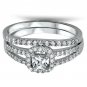 925 Sterling Silver Wedding Ring Set CZ Princess cut Engagement Size 7 New z3