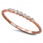.925 Sterling Silver Ring size 8 CZ Midi Rose Gold Ladies Knuckle Thumb New x62