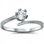 .925 Sterling Silver ring CZ Engagement Solitaire size 6 Wedding Bridal New r97