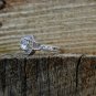 .925 Sterling Silver ring size 8 CZ Engagement Wedding Bridal Halo Ladies x66