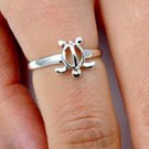 .925 Sterling Silver Ring size 9 Turtle Midi Knuckle Fashion Kid Ladies New p95