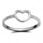 .925 Sterling Silver Ring size 5 Heart Midi Knuckle Fashion Kids Ladies New p56