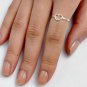 .925 Sterling Silver Ring size 5 Heart Midi Knuckle Fashion Kids Ladies New p56