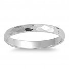 925 Sterling Silver Ring Diamond Cut Band Kids 3mm Ladies Knuckle Size 3 New p14
