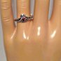 .925 Sterling Silver Claddagh Ring Size 3 CZ Kids Heart Garnet Midi New r83